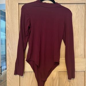 a new day Deep Red Long Sleeve Bodysuit